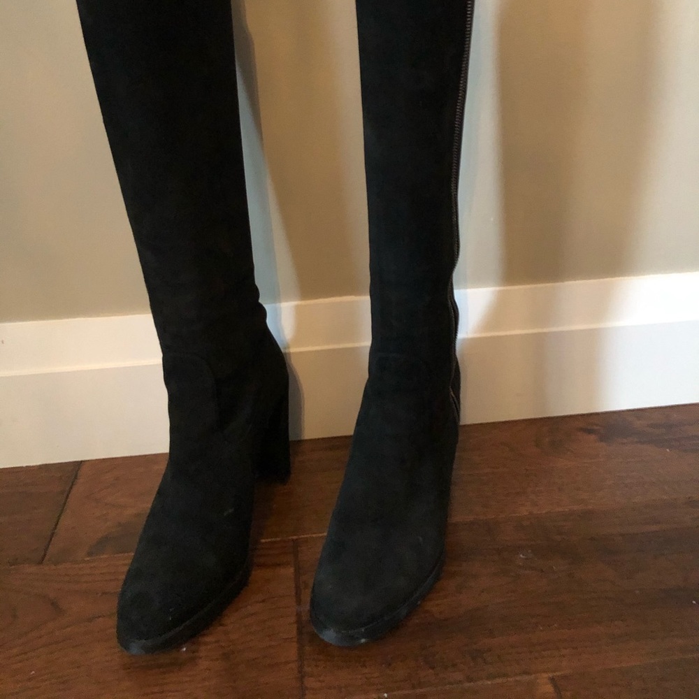 Stewart Weitzman knee high suede black boots